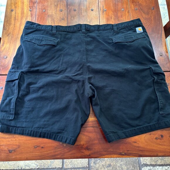 Carhartt Short Mens 54 Black Cargo Relaxed Fit Rugged Flex Canvas - Picture 2 of 2